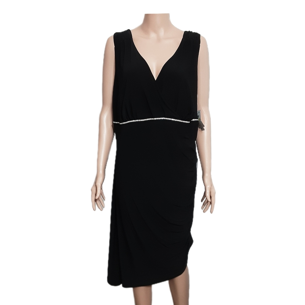 NWT NIGHTWAY Black Sleeveless Dress Womens 18W